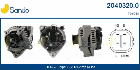 SANDO 2040320.0 Alternatore