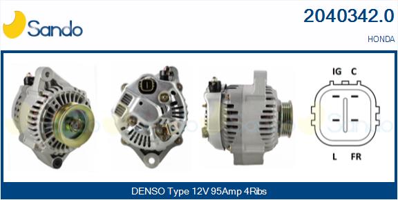 SANDO 2040342.0 Alternatore