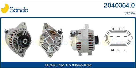 SANDO 2040364.0 Alternatore