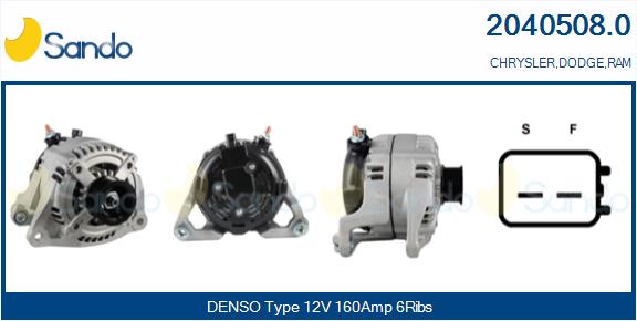 SANDO 2040508.0 Alternatore