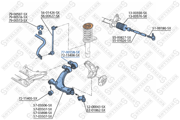 STELLOX 77-00158-SX Έδραση,...