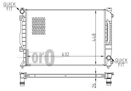 ABAKUS 003-017-0008-B Radiatore, Raffreddamento motore