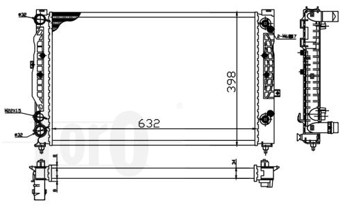 ABAKUS 003-017-0020 Radiatore, Raffreddamento motore-Radiatore, Raffreddamento motore-Ricambi Euro