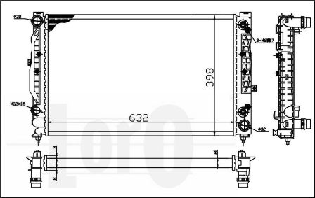 ABAKUS 003-017-0023 Radiatore, Raffreddamento motore-Radiatore, Raffreddamento motore-Ricambi Euro