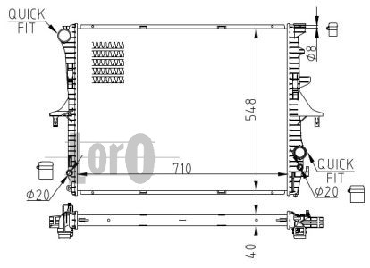 ABAKUS 003-017-0029-B Radiatore, Raffreddamento motore