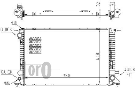 ABAKUS 003-017-0040-B Radiatore, Raffreddamento motore