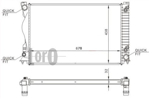 ABAKUS 003-017-0044 Radiatore, Raffreddamento motore-Radiatore, Raffreddamento motore-Ricambi Euro