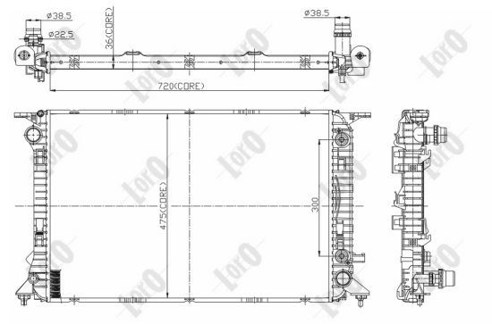 ABAKUS 003-017-0051-B Radiatore, Raffreddamento motore-Radiatore, Raffreddamento motore-Ricambi Euro