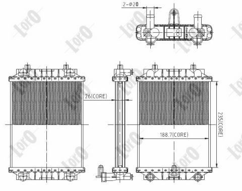 ABAKUS 003-017-0054-B Radiatore, Raffreddamento motore