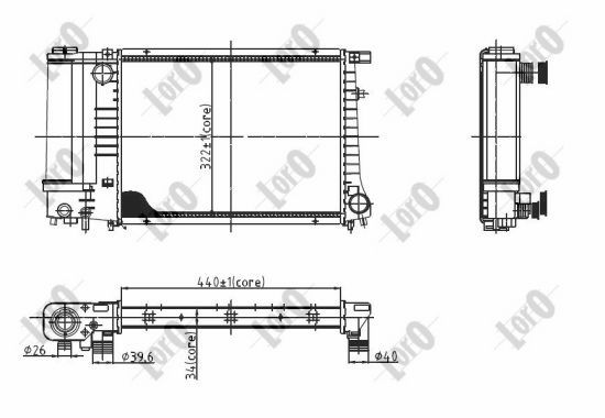 ABAKUS 004-017-0004 Radiatore, Raffreddamento motore-Radiatore, Raffreddamento motore-Ricambi Euro