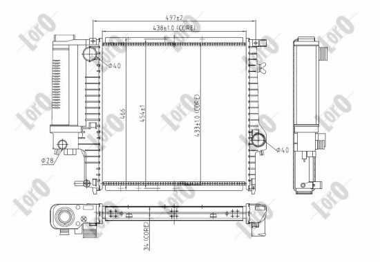 ABAKUS 004-017-0016 Radiatore, Raffreddamento motore-Radiatore, Raffreddamento motore-Ricambi Euro