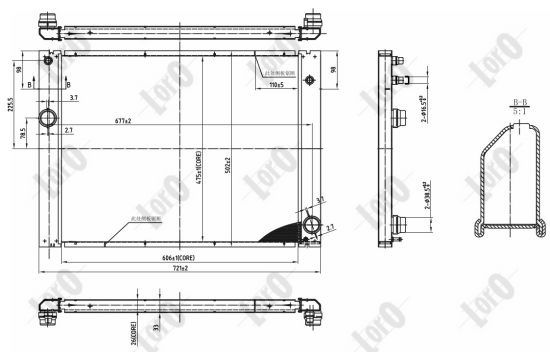 ABAKUS 004-017-0038-B Radiatore, Raffreddamento motore-Radiatore, Raffreddamento motore-Ricambi Euro