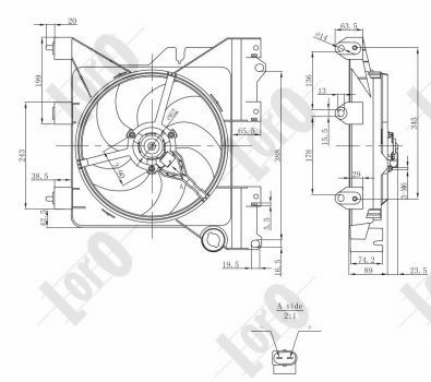 ABAKUS 009-014-0010 Ventola, Raffreddamento motore