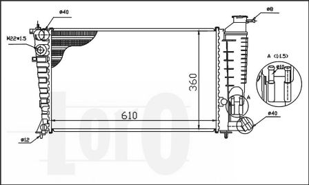 ABAKUS 009-017-0027 Radiatore, Raffreddamento motore-Radiatore, Raffreddamento motore-Ricambi Euro