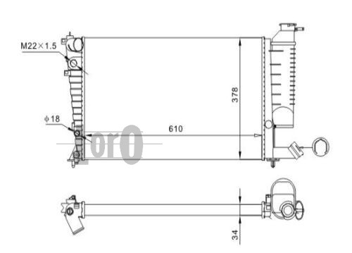 ABAKUS 009-017-0042 Radiatore, Raffreddamento motore-Radiatore, Raffreddamento motore-Ricambi Euro