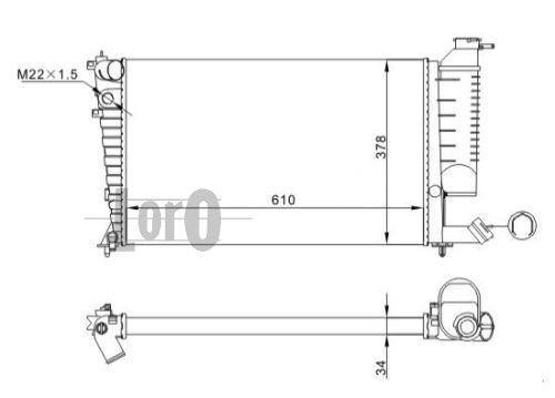 ABAKUS 009-017-0049 Radiatore, Raffreddamento motore-Radiatore, Raffreddamento motore-Ricambi Euro