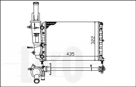 ABAKUS 016-017-0005 Radiatore, Raffreddamento motore