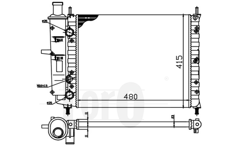 ABAKUS 016-017-0009 Radiatore, Raffreddamento motore-Radiatore, Raffreddamento motore-Ricambi Euro