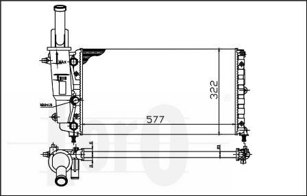 ABAKUS 016-017-0012 Radiatore, Raffreddamento motore