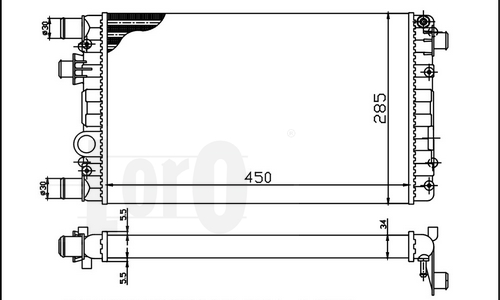 ABAKUS 016-017-0016 Radiatore, Raffreddamento motore-Radiatore, Raffreddamento motore-Ricambi Euro