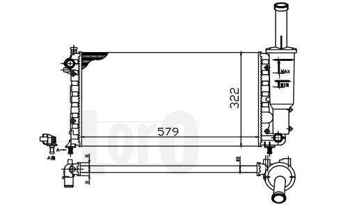 ABAKUS 016-017-0021 Radiatore, Raffreddamento motore