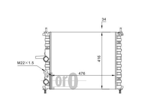 ABAKUS 016-017-0027 Radiatore, Raffreddamento motore-Radiatore, Raffreddamento motore-Ricambi Euro