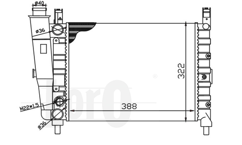 ABAKUS 016-017-0046 Radiatore, Raffreddamento motore-Radiatore, Raffreddamento motore-Ricambi Euro