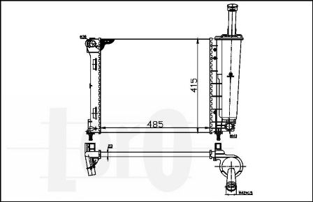 ABAKUS 016-017-0054 Radiatore, Raffreddamento motore-Radiatore, Raffreddamento motore-Ricambi Euro