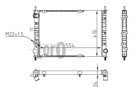 ABAKUS 016-017-0064 Radiatore, Raffreddamento motore-Radiatore, Raffreddamento motore-Ricambi Euro