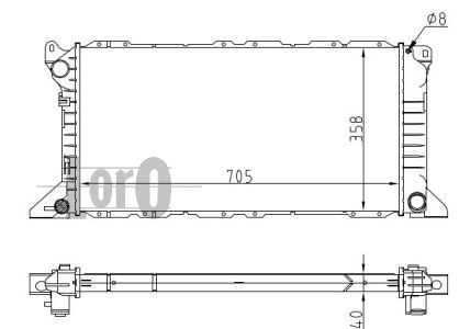 ABAKUS 017-017-0034 Radiatore, Raffreddamento motore-Radiatore, Raffreddamento motore-Ricambi Euro