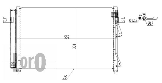 ABAKUS 019-016-0025 Condensatore, Climatizzatore