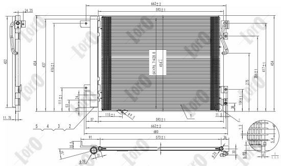 ABAKUS 024-016-0015 Condensatore, Climatizzatore-Condensatore, Climatizzatore-Ricambi Euro