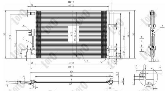 ABAKUS 024-016-0016 Condensatore, Climatizzatore-Condensatore, Climatizzatore-Ricambi Euro