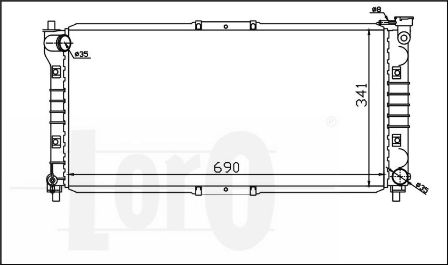 ABAKUS 030-017-0011 Radiatore, Raffreddamento motore-Radiatore, Raffreddamento motore-Ricambi Euro