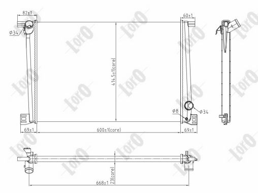 ABAKUS 032-017-0003 Radiatore, Raffreddamento motore-Radiatore, Raffreddamento motore-Ricambi Euro