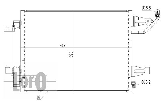 ABAKUS 033-016-0016 Condensatore, Climatizzatore-Condensatore, Climatizzatore-Ricambi Euro