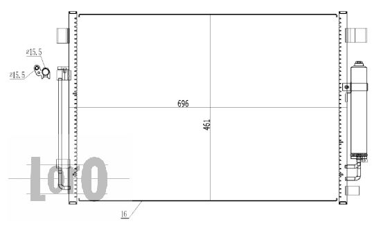 ABAKUS 035-016-0001 Condensatore, Climatizzatore