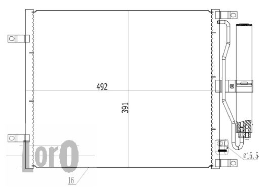 ABAKUS 035-016-0032 Condensatore, Climatizzatore-Condensatore, Climatizzatore-Ricambi Euro