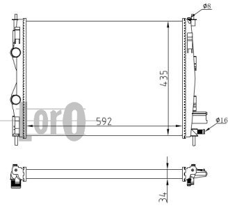 ABAKUS 035-017-0004 Radiatore, Raffreddamento motore