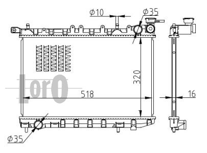 ABAKUS 035-017-0024-B Radiatore, Raffreddamento motore