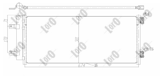 ABAKUS 037-016-0053 Condensatore, Climatizzatore-Condensatore, Climatizzatore-Ricambi Euro