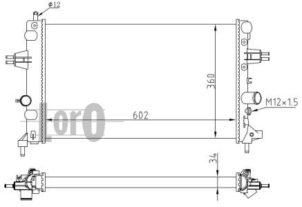 ABAKUS 037-017-0001 Radiatore, Raffreddamento motore-Radiatore, Raffreddamento motore-Ricambi Euro