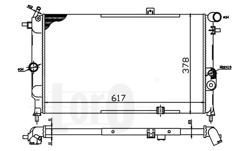 ABAKUS 037-017-0034 Radiatore, Raffreddamento motore-Radiatore, Raffreddamento motore-Ricambi Euro