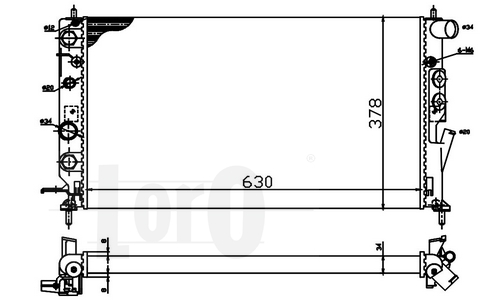 ABAKUS 037-017-0040 Radiatore, Raffreddamento motore-Radiatore, Raffreddamento motore-Ricambi Euro