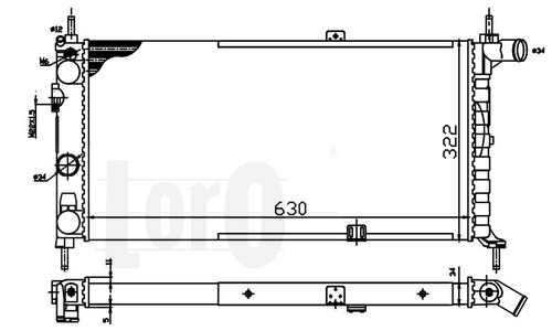 ABAKUS 037-017-0054 Radiatore, Raffreddamento motore