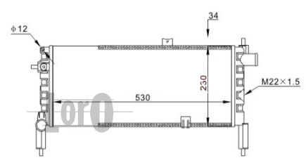 ABAKUS 037-017-0055 Radiatore, Raffreddamento motore-Radiatore, Raffreddamento motore-Ricambi Euro