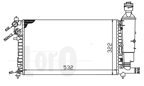 ABAKUS 038-017-0004 Radiatore, Raffreddamento motore-Radiatore, Raffreddamento motore-Ricambi Euro