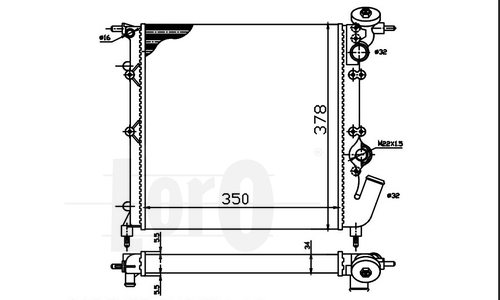 ABAKUS 042-017-0016 Radiatore, Raffreddamento motore