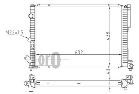 ABAKUS 042-017-0022 Radiatore, Raffreddamento motore-Radiatore, Raffreddamento motore-Ricambi Euro