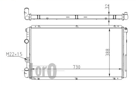 ABAKUS 042-017-0024 Radiatore, Raffreddamento motore-Radiatore, Raffreddamento motore-Ricambi Euro